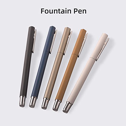 KKcare Caneta-tinteiro com cartucho de tinta de metal estojo para caneta de irídio ponta de ponta fo