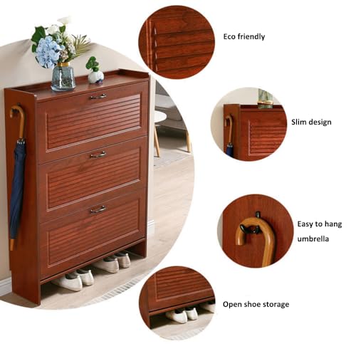 Organiseur d'entrée peu encombran en bois avec étagères modulables - 5