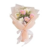 Ferizzia Ramo de Flores de Ganchillo, Decoraciones Flores Preservadas, Flor Artificiales, Decoración del Gogar, Ramo de Boda, Ramo Flor Regalo para Aniversarios, Amigos, Familia