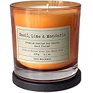 (Basil, Lime & Mandarin) 8.1 oz,100% Soy, Hand Poured Soy Candle, Highly Scented