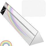 GIAK Dreiecksprisma Prisma Fotografie K9 Glas Prisma Kristall Dreiecksprisma Glas Prisma mit Mikrofasertuch mit Geschenkbox für Sonnenlicht Spektrum und Regenbogen Effekt 30 * 30 * 30 * 150mm