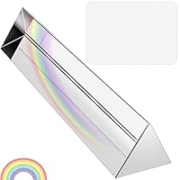 GIAK Dreiecksprisma Prisma Fotografie K9 Glas Prisma Kristall Dreiecksprisma Glas Prisma mit Mikrofasertuch mit Geschenkbox für Sonnenlicht Spektrum und Regenbogen Effekt 30 * 30 * 30 * 150mm