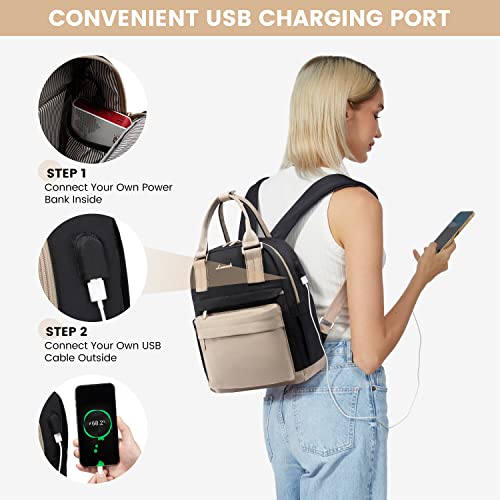 Image of LOVEVOOK Mini Backpack for Women Stylish Waterproof Backpack Purse with USB Port, Cute Daypack for College Travel Party
