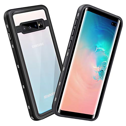 Mishcdea Funda para Samsung Galaxy S10 a Prueba de Agua Funda Protectora de Cuerpo Entero A Prueba de Golpes Resistente a la Nieve Resistente a la Suciedad (Negro)