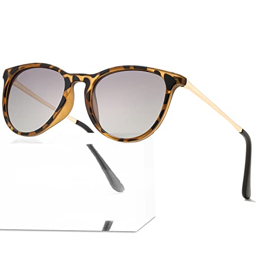 Poraday Polarized Kids Sunglasses For Little Girls Boys 100% Uv-400 Protection Suitable Children Age 3-9 (Leopard Frame/Gradient Grey Lens) #TOP6