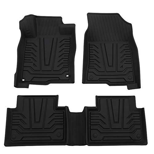 YORKING 3D Floor Mats Compatible for 2016-2020 Honda Civic 1st & 2nd Row Front Rear Liners TPE All Weather Protector Black