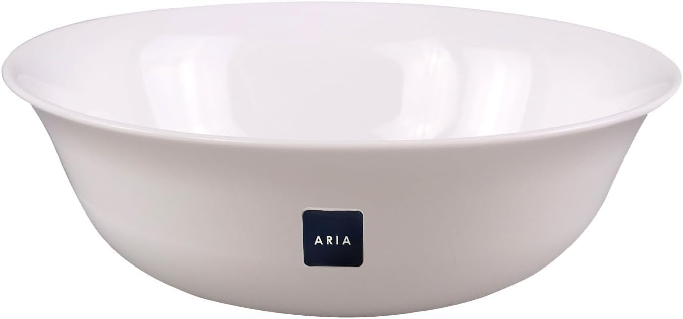 Best House | Opalware Round Bowl Set | 3 Pcs | 9"/23 cm X 6.7 cm Height |Salad Fruit Soup Bowl Set | White | BPA-Free | Microwave Safe Serving Bowl | Food-Grade Material