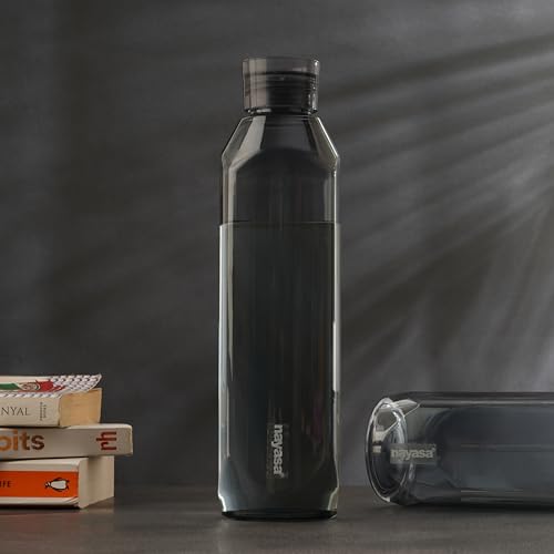 Image of Nayasa Space Plastic Water Bottle 1150 ml | Set of 5 | BPA-Free Fridge Bottle for Home, Office, School, Gym | Leak-Proof & Durable | Grey