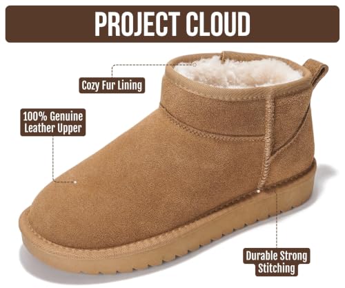 Image of Project Cloud 100% Genuine Leather Comfortable Womens Ankle Boots | Water Resistant Memory Foam Insole Winter Shoes - Trendy Footwear Outdoor Fall Shoes for Women - Winter Boots for Women