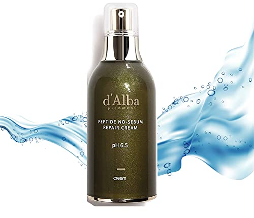 d'alba Piedmont PEPTIDE NO SEBUM KOREAN REPAIR CREAM-pH balanced & antioxidant repair cream removes excess oil, clarify, and Great for acne-prone and sensitive skin (2.5 oz.)