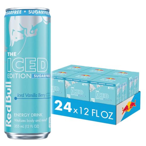 Image of Red Bull Iced Energy Drink, Iced Vanilla Berry, Iced Edition | contains caffeine, taurine, B-vitamins, sweeteners, and water, 12 fl oz, 24 cans (6 packs of 4)