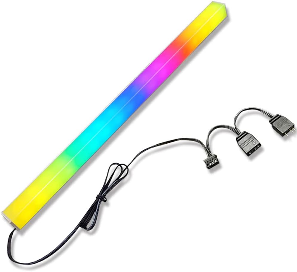 Irovami COOLMOON ARGB LED Strip Dual Side Lighting Strip Rainbow PC Case Light Bar with 5V 3Pin ARGB Header Sync Lighting Effect