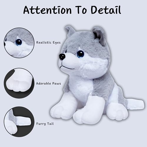 Image of Tinytotem Soft Toys Husky Dog Plushie Plush Toy for Kids Pets Adults Gift for Girls Girlfriend Plushies Huggable Stuffed Animal for Baby Toddlers Gifts