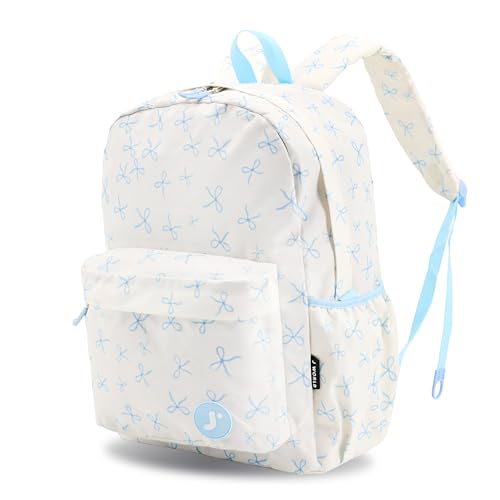 Image of J World Oz Middle School Backpack for Kids. Cute Laptop Bookbag for Girls Boys, Blue Bows