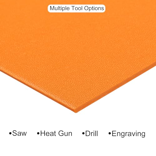 Image of ABS Plastic Sheet 8 x 12 Inch,Flexible Plastic Sheets 1 /12 Inch Thick Thermoplastic Sheet with Leather Texture Dark Orange for DIY Crafts Decors 2Pcs