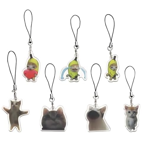 EXPHAIN 7-Piece Cat Phone Charms Cover