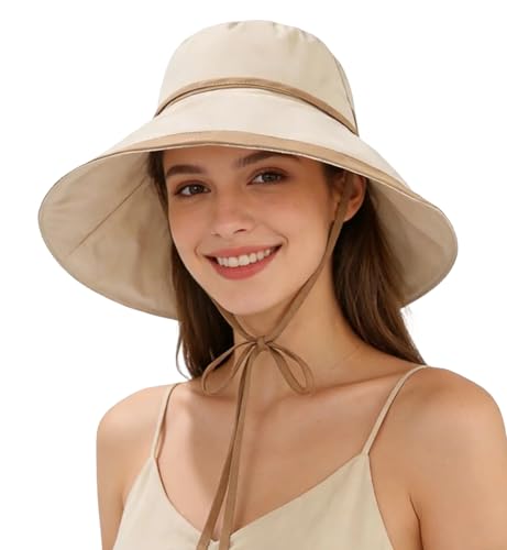 Sombrero de sol para mujer con ala ancha y protección UV