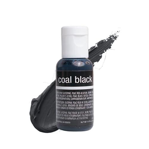 Chefmaster Coal Black Liqua-Gel® Food Coloring | Vibrant Color | Professional-Grade Dye for Icing, Frosting, Fondant | Baking & Decorating | Fade-Resistant | Easy-to-Use | Made in USA | 0.70 oz