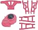 RPM RC Pink Suspension Arms,Gear Cover & Bumper Compatible with 2WD Rustler Stampede