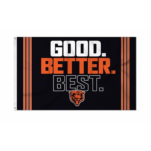 Uniquely Original NFL Football Chicago Bears GOOD. BETTER. BEST. 3 x 5 Banner Flag Single Sided - Indoor or Outdoor - Home Dcor