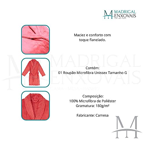 Roupão Microfibra Feminino Toque Macio Tamanho G Camesa