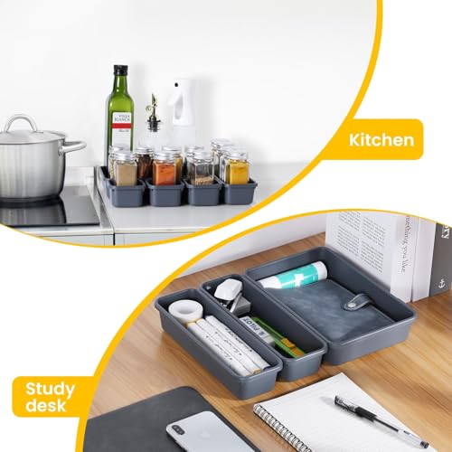Organisateurs tiroir antidérapants 8 pcs anthracite Omtofo