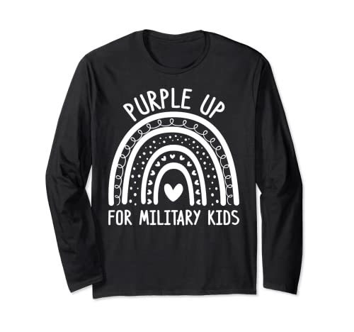 Rainbow Purple Up - Conciencia infantil militar para hombres, mujeres y niños Manga Larga