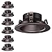 TORCHSTAR 4 Inch Recessed Can Light Trim, Oil Rubbed Bronze Metal Step Baffle Trim, for PAR20, R20, BR20 Light Bulbs, for 4" Recessed Cans, Halo/Juno Remodel Recessed Housing, Pack of 6