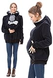 kuschelig, kuschelig GFWL Tragejacke Umstandsjacke #4in1, Schwangerschaftsjacke, Trage Jacke, Fleece GF2090XI in Marine mit hellgrauem Innenfutter, Größe Damen EU:XL (42EU/16UK/12US)