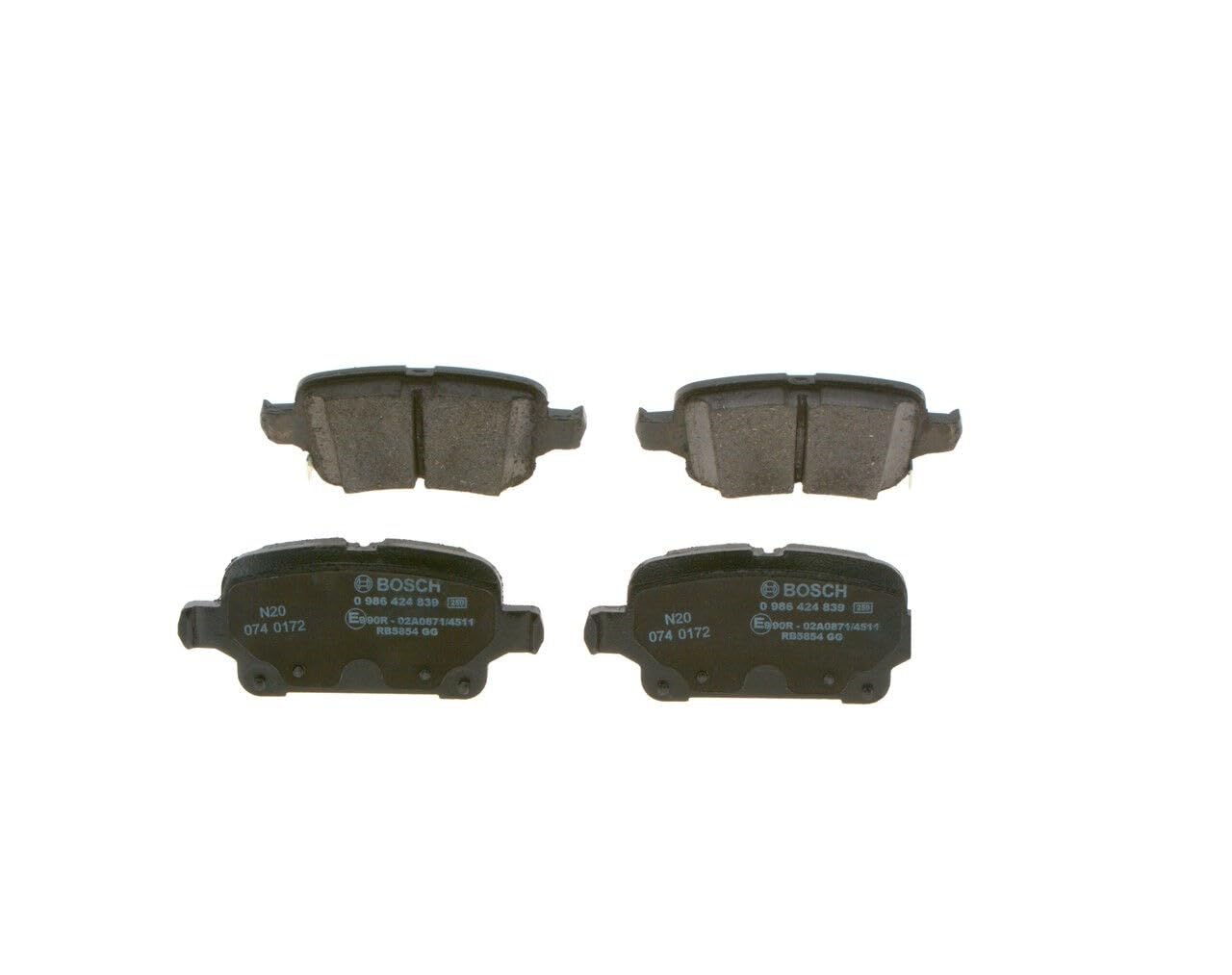 Bosch BP2458 - Pastillas de Freno para Coche Eje Trasero - 1 Juego de 4 Pastillas
