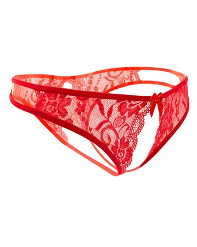 Image of Women Sexy Panties Plus Size Underwear Lace Thongs Low Rise G-String Cheeky Underpants