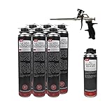 SDV Chemie PUR WDVS Klebeschaum Perimeterkleber B1 SET 6x 800ml + 1x PU Reiniger 500ml + 1x PU-Schaum-Dosierpistole