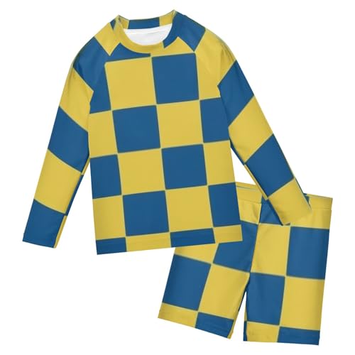 Traje de baño de dos piezas infantil para playa y piscina con manga larga y protección UV