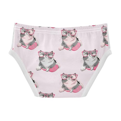 Boy Cotton Briefs Soft Underwear Breathable Briefs Underwear for Little Boy, Cute Cats Pink2