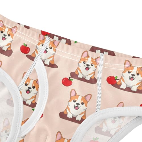 CHIFIGNO Boy Underwear Cotton Briefs Breathable Printed Kids Boys Briefs Underwear, Cute Dogs Animals Peach4