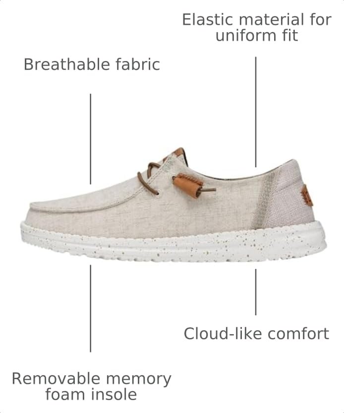 Image of HEYDUDE Women's Wendy Washed Canvas | Women's Shoes | Women's Lace Up Loafers | Comfortable & Light-Weight