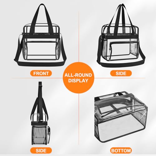Clear Bag for Stadium Events Approved, 12x6x12 Clear Tote Bag with Removable Strap for Work,Sports Games&Concerts4
