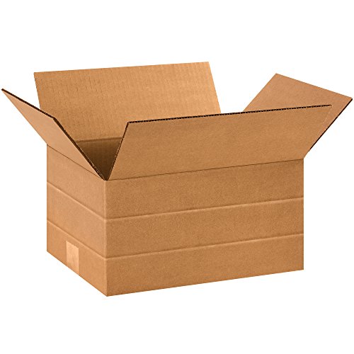 Image of BOX USA Shipping Boxes Multi-Depth 12 inchL x 9 inchW x 6 inchH, 25-Pack | Corrugated Cardboard Box for Packing, Moving and Storage