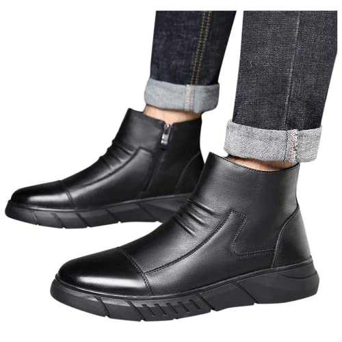 BORAMAX Mens Sneakers Mens Running Shoe Fashion Men's Boots Autumn Men Slip On Sneakers Men Mens Walking Shoes Black