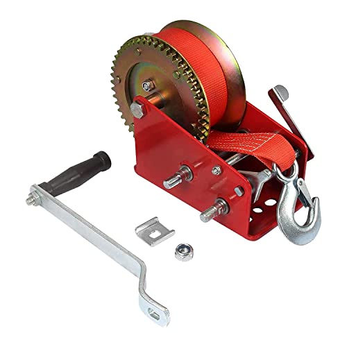 Cabrestante manual para remolque y elevación, correa de 10 m, diseño resistente para barcos y remolques, ideal para uso marino y exterior