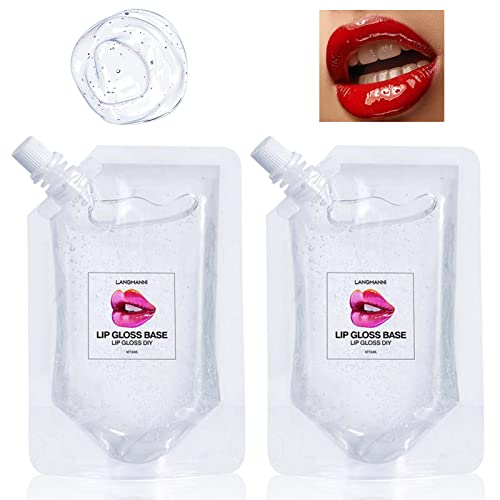2 Pack Lip Gloss Base Oil Material Lip Makeup Primers, Lip Makeup Primer Moisturize Basic Lipstick Material, Non-Stick Lipstick Primer Lip Gloss Base for DIY Handmade Lip Balms Lip Gloss