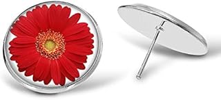 Time Jewelry,Brinco com margarida vermelha Gerber, presente de amor