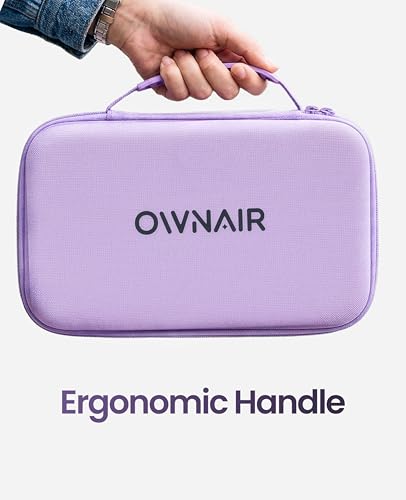 Image of Ownair Hot Air Brush Travel Case - Purple Hard Shell Organizer Bag & Storage Pouch, Portable Shockproof & Splash-Resistant Carry Case for Hair Styling Tools