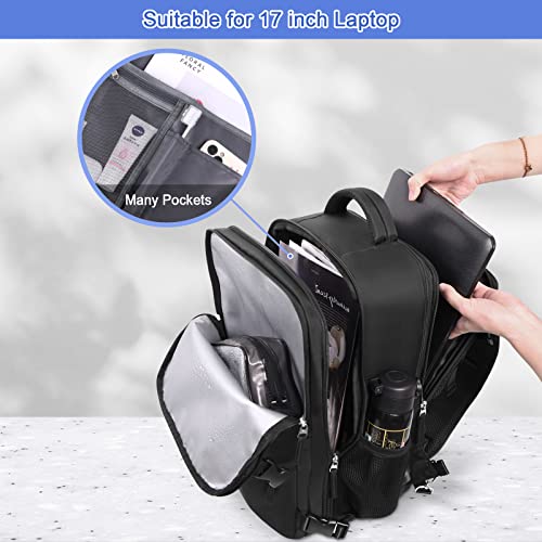 Sinaliy Large Travel Backpack For Women Men, 40L Carry On Backpack, 17 Inch Laptop Backpack, Waterproof Backpack, College Bookbag, Laptop Backpack, Backpack For Women, As Person Item Flight Approved #TOP4