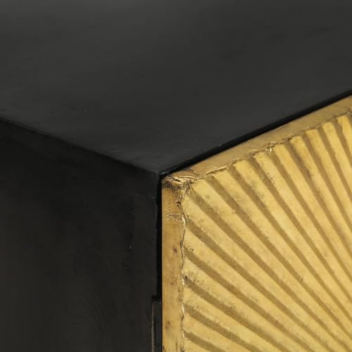 Mueble auxiliar de salón en madera de mango y latón para entradas elegantes 8