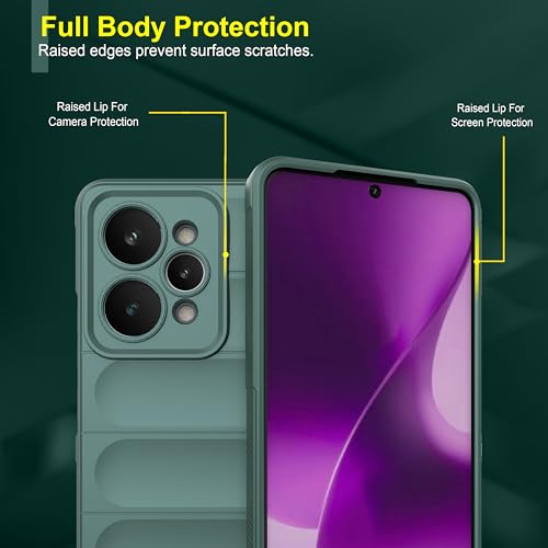 Image of Zapcase Back Case Cover for Realme 15 Pro 5G | Compatible for Realme 15 Pro 5G Back Cover | Liquid Silicon Magic Case with Camera Protection | Dark Green