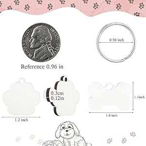 16-Pieces-Sublimation-Blank-Dog-Tag-Paw-Shape-Sublimation-Dog-ID-Tags-Double-Sided-Dog-Collar-Tags-with-16-Key-Ring-MDF-Heat-Transfer-Pet-Tag-Pendent-Blank-Craft-Pet-Tag-for-PetsPaw-and-Bone-Style - Cucciolini Doodles 16-Pieces-Sublimation-Blank-Dog-Tag-Paw-Shape-Sublimation-Dog-ID-Tags-Double-Sided-Dog-Collar-Tags-with-16-Key-Ring-MDF-Heat-Transfer-Pet-Tag-Pendent-Blank-Craft-Pet-Tag-for-PetsPaw-and-Bone-Style