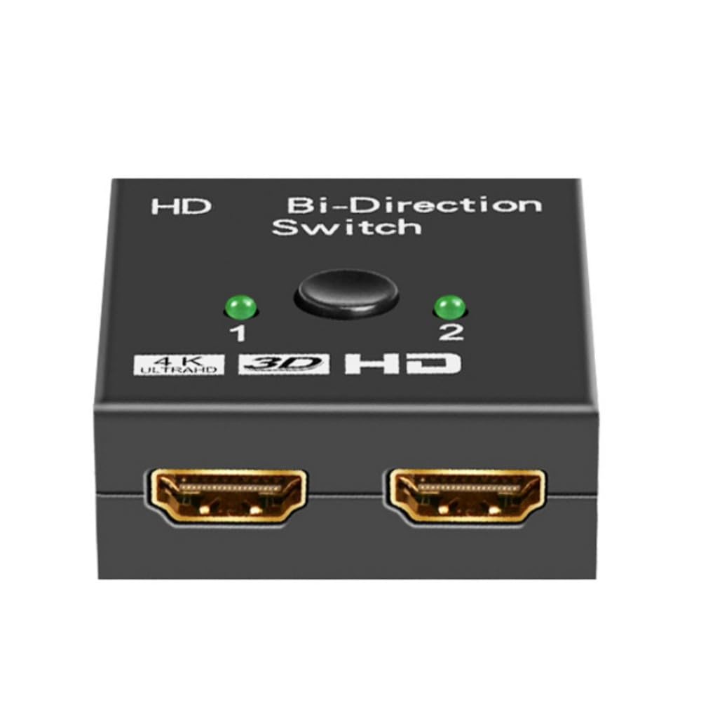 Suckoo Replacement 2 Port HDMI Switcher 2 in 1 Out 1 in 2 Out Compatible with Computer Host DVD Player Graphics Card External HDMI Monitor TV Projector Select Switch Box 2.0 4K30HZ 1 Host at a Time