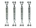 Turnbuckle 3/8 Inch x 6 Inches Jaw Jaw Galvanized Steel Turnbuckle Forged 4-PK
