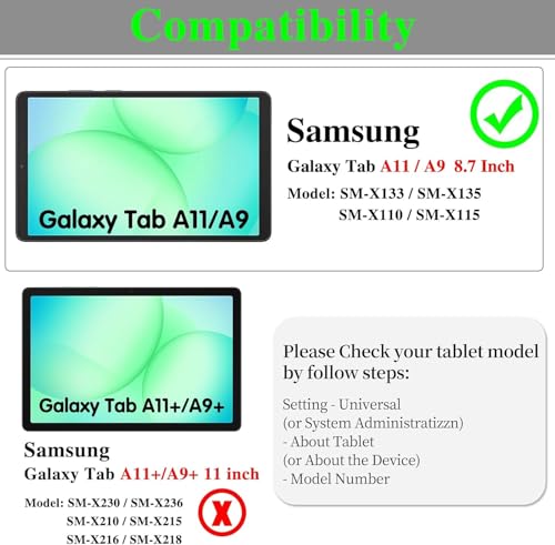 Image of VERTUS Premium Tempered Glass Screen Protector for Samsung Galaxy Tab A11 / Galaxy Tab A9 (8.7 inch) SM-X110 / SM-115 / SM-X133 /SM-X135 (8.7 inch) with Anti-Scratch & Smudge Proof Coating